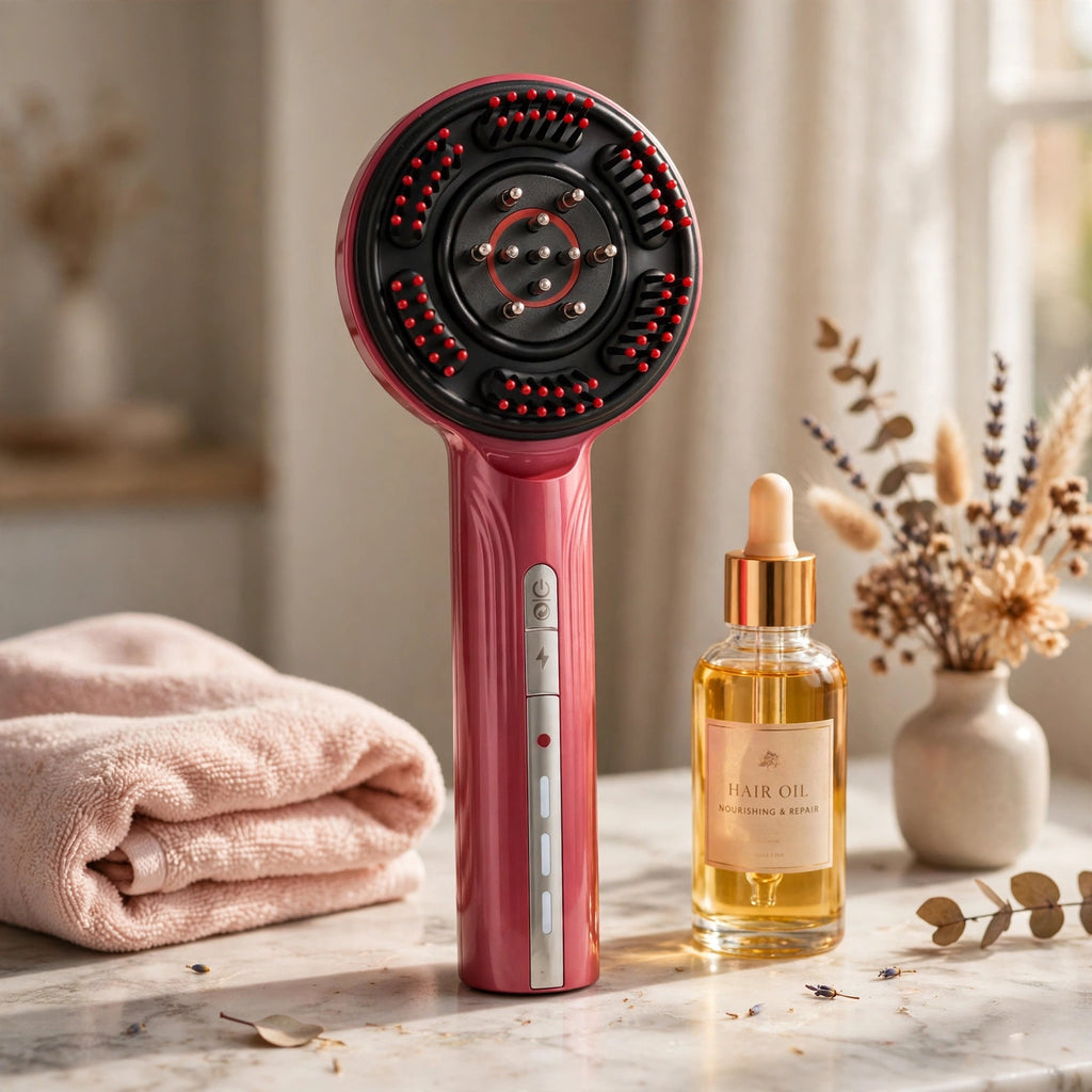 ManeLume RitualGlow — 3-in-1 Electric Scalp Massager with Red Light & Oil Infusion